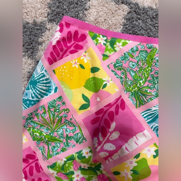 LILLY PULITZER 90s/Y2K Pink Tile Patch Vintage Skirt Alligator Lemon Seashell 2 - Picture 7 of 14